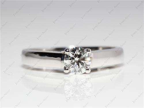 Platinum 0.53 Round cut Solitaire Ring Setting