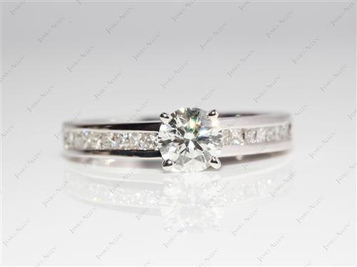 White Gold 0.75 Round cut Channel Set Diamond Engagement Rings