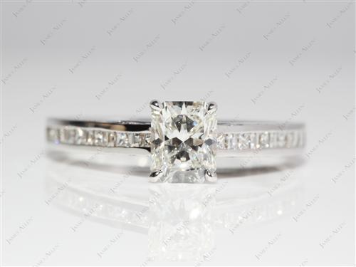 Gold 1.26 Radiant cut Diamond Channel Rings