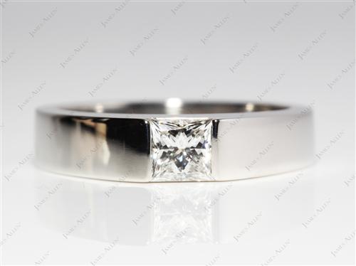 Platinum 0.74 Princess cut Tension Set Engagement Ring