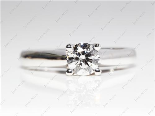 White Gold 0.62 Round cut Solitaire Diamond Rings