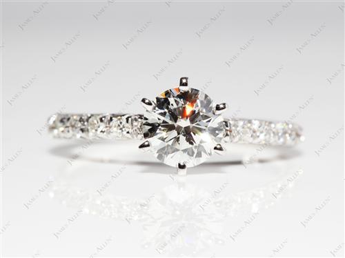 White Gold 0.91 Round cut Pave Ring Setting