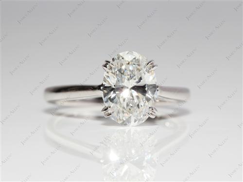 White Gold 1.65 Oval cut Solitaire Rings