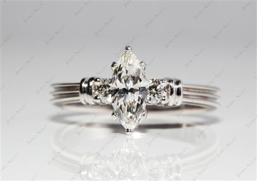 White Gold 0.70 Marquise cut Gold Wedding Ring Sets