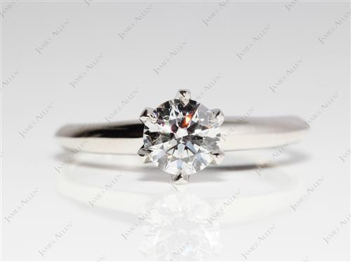 Platinum 0.58 Round cut Engagement Rings