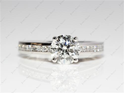 Platinum 1.20 Round cut Channel Setting Ring