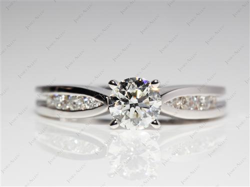White Gold 0.70 Round cut Channel Set Diamond Engagement Ring