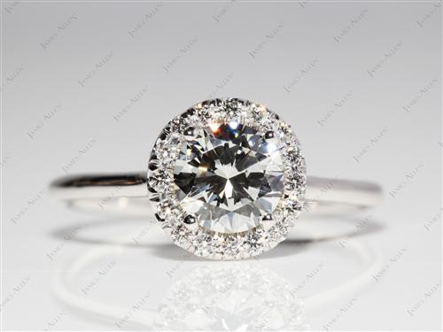 White Gold 0.92 Round cut Micro Pave Rings