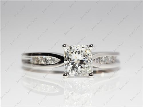 Platinum 1.22 Radiant cut Channel Setting Engagement Rings