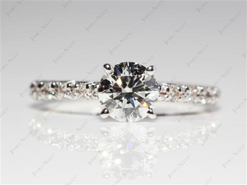 White Gold 0.81 Round cut Diamond Pave Rings