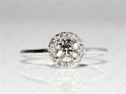 White Gold 0.52 Round cut Pave Ring Mountings