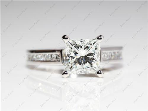 Platinum 1.52 Princess cut Channel Engagement Ring