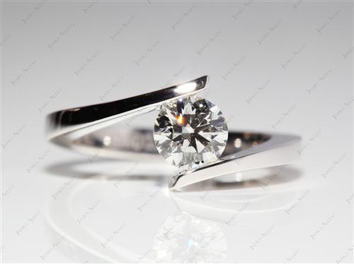 White Gold 0.77 Round cut Solitaire Engagement Rings