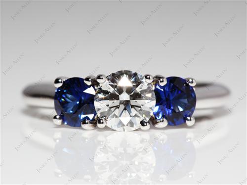 White Gold 0.62 Round cut Gem Stone Rings