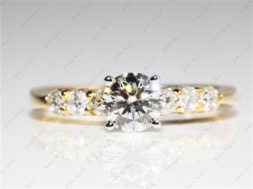 Gold 0.90 Round cut Diamond Rings