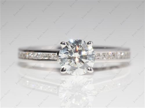 White Gold 1.11 Round cut Channel Rings