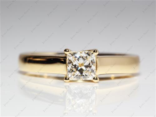 Gold 0.74 Princess cut Solitaire Diamond Ring