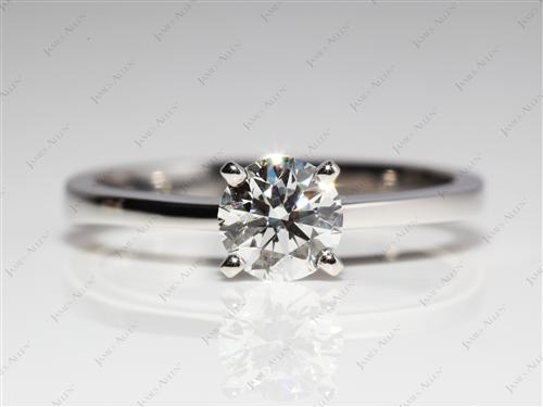 Platinum 0.77 Round cut Solitaire Engagement Ring