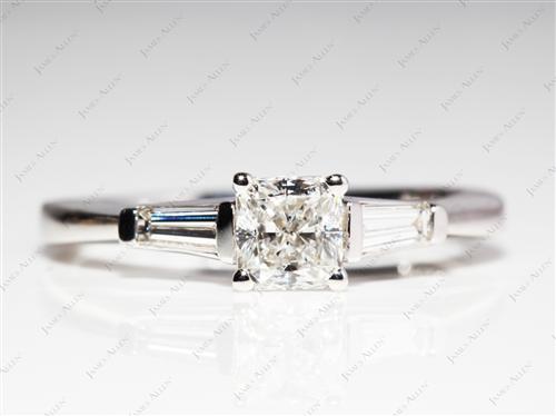 White Gold 0.71 Radiant cut Diamond Wedding Sets