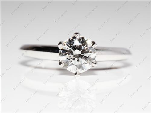 White Gold 0.77 Round cut Diamond Rings