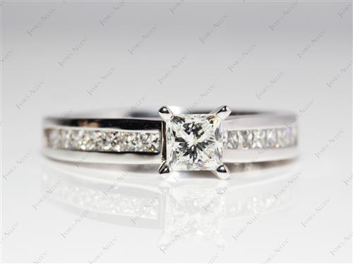 White Gold 0.57 Princess cut Channel Set Diamond Band