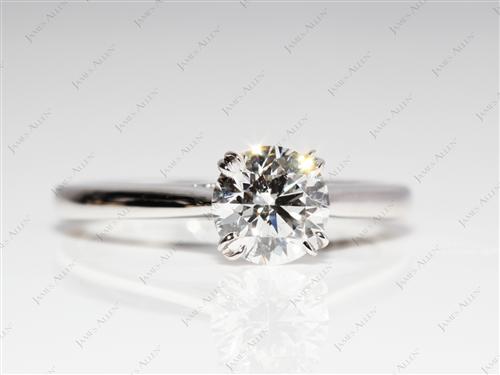 White Gold 0.78 Round cut Diamond Engagement Solitaire Rings