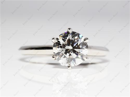 Platinum 1.80 Round cut Diamond Solitaire Ring Settings