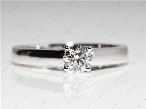White Gold 0.50 Round cut Solitaire Ring Setting