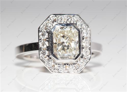 White Gold 1.15 Radiant cut Tension Ring