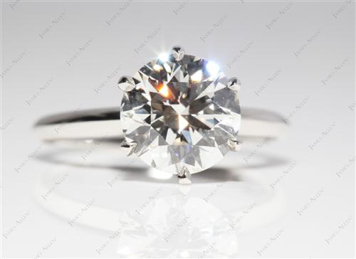 Platinum 2.45 Round cut Solitaire Diamond Rings