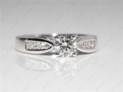 White Gold 0.44 Round cut Channel Rings