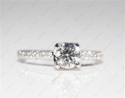 White Gold 0.55 Round cut Engagement Rings