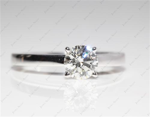 White Gold 0.81 Round cut Solitaire Ring Mountings