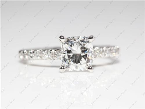 Platinum 1.30 Cushion cut Engagement Ring