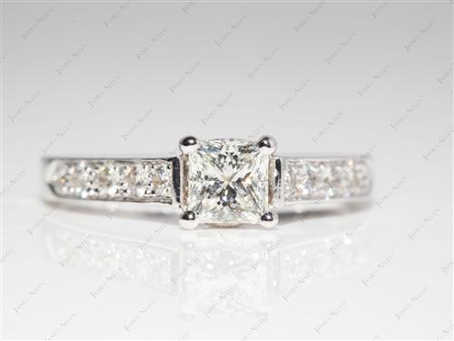 White Gold 0.73 Princess cut Micro Pave Rings