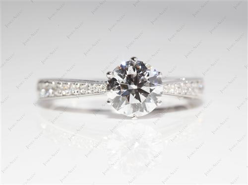 White Gold 1.01 Round cut Pave Ring Setting