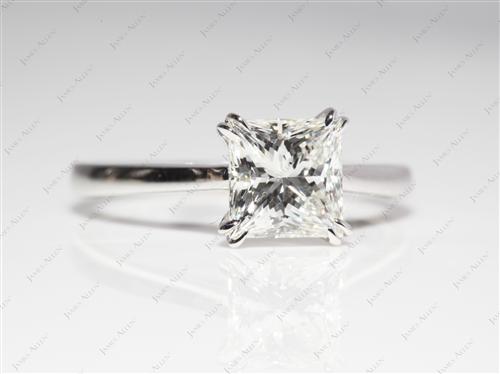 White Gold 1.54 Princess cut Diamond Solitaire Rings