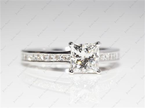White Gold 1.04 Princess cut Channel Set Diamond Ring