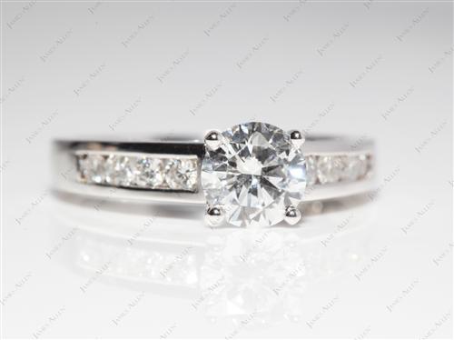 White Gold 1.00 Round cut Wedding Band Sets