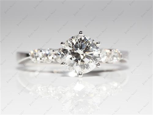White Gold 1.70 Round cut Diamond Ring