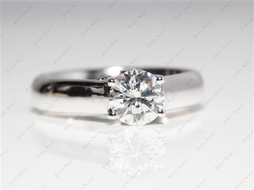 White Gold 0.85 Round cut Diamond Solitaire Ring Settings