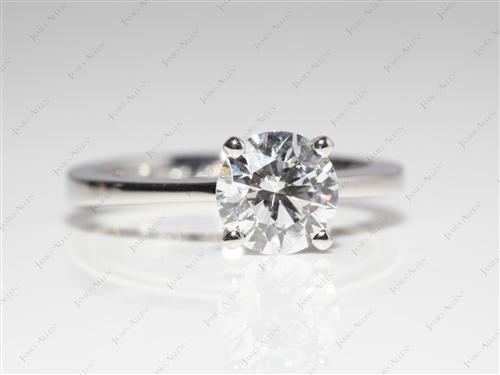 Platinum 1.02 Round cut Engagement Rings