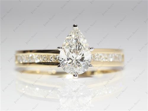 Gold 1.10 Pear shaped Channel Set Diamonds