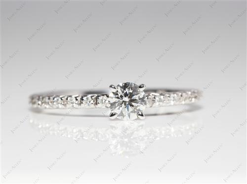 White Gold 0.34 Round cut Diamond Ring