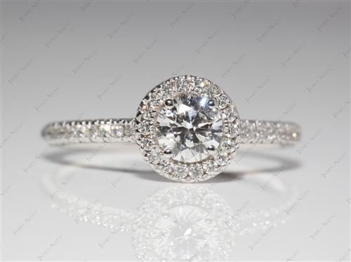 White Gold 0.53 Round cut Micro Pave Band
