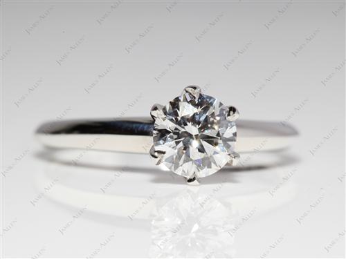 Platinum 0.77 Round cut Solitaire Engagement Ring