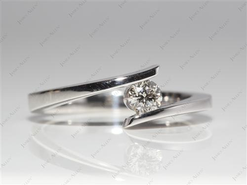 White Gold 0.32 Round cut Diamond Solitaire Ring Settings