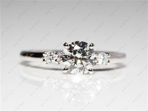 Platinum 0.80 Round cut Engagement Ring