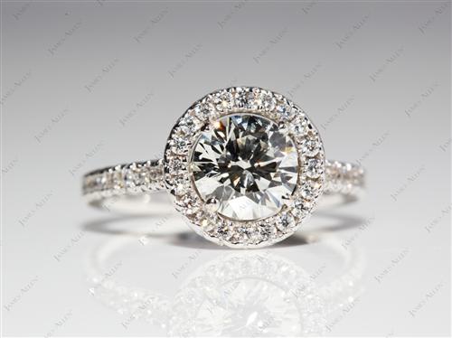 White Gold 0.87 Round cut Micro Pave Setting
