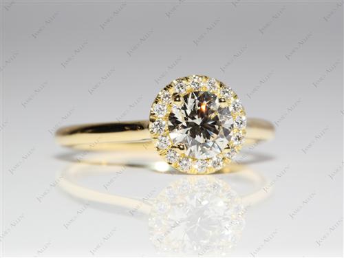Gold 0.72 Round cut Diamond Ring